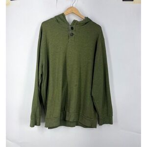 True Nation Men's Henley Hoodie Button Neck Heathered Hooded Sweatshirt Size XXL